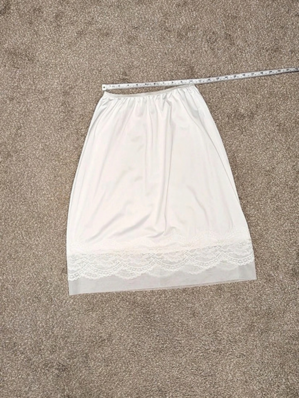 Vintage Lorraine Ivory Lace-Trim Slip Skirt